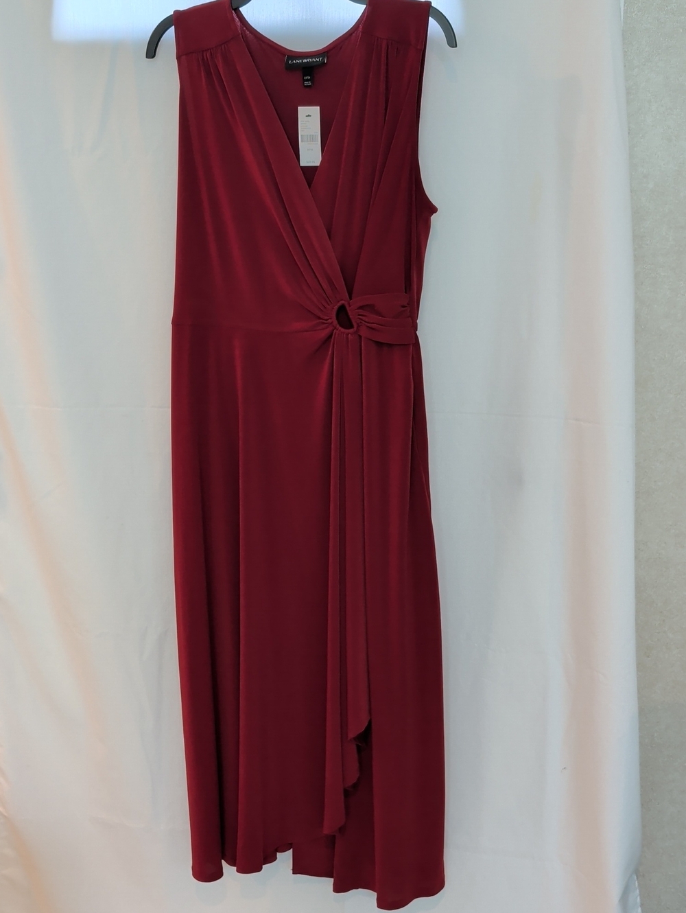 Lane Bryant Sleeveless Wrap Midi Dress in Rust